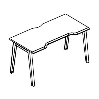 Альта МТ МР Б1М 015.04 ВЛ (Вяз либерти) Стол Симметрия на каркасе МТ (1 скос) эргономичный