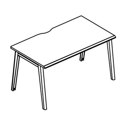 Альта МТ МР Б1М 022.02 МП (Мокко премиум) Стол письменный на каркасе МТ 1 скос