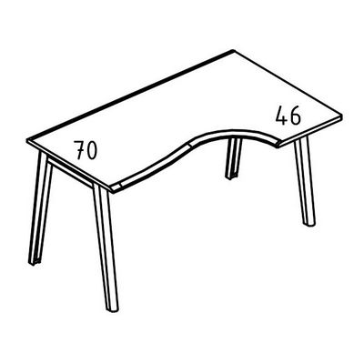 Альта МТ МР Б1М 044.01 МП (Мокко премиум) Стол Классика на опоре МТ 2 скоса правый