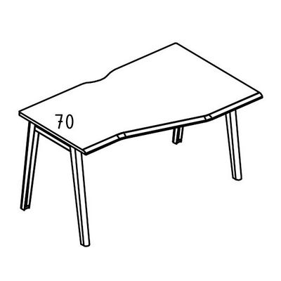 Альта МТ МР Б1Б 066.02 МП (Мокко премиум) Стол Техно каркас МТ (1 скос) эргономичный правый