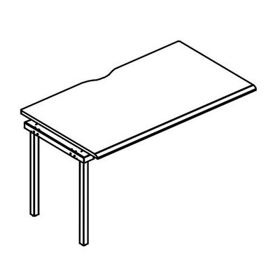 Альта МТ МР Б1 024.02-1 МП (Мокко премиум) Секция стола станции на металлокаркасе МТ (1 скос)