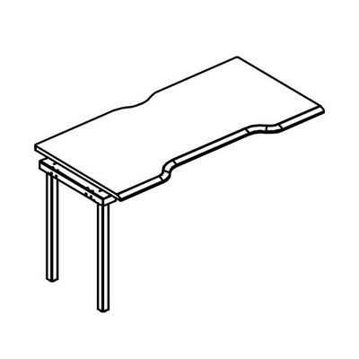 Альта МТ МР Б1 013.04-1 МП (Мокко премиум) Секция стола Симметрия каркас МТ 1 скос