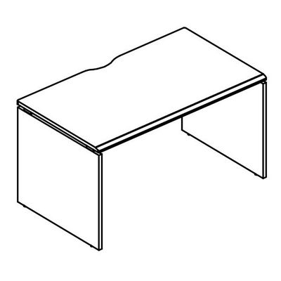 Альта МР ВЛ 021.02 МП (Мокко премиум/Вяз либерти) Стол письменный на каркасе ДСП (1 скос)