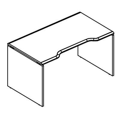 Альта МР МП 023.03 ВЛ (Вяз либерти/Мокко премиум) Стол эргономичный "Симметрия" на каркасе ДСП (2 скоса)