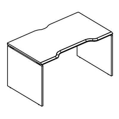 Альта МР ВЛ 025.04 ВЛ (Вяз либерти) Стол эргономичный "Симметрия" на каркасе ДСП (1 скос)