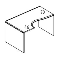 Альта МР МП 041.01 ВЛ (Вяз либерти/Мокко премиум) Стол эргономичный "Классика" на каркасе ДСП (2 скоса) левый