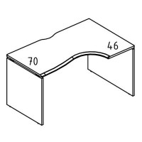 Альта МР МП 042.02 ВЛ (Вяз либерти/Мокко премиум) Стол эргономичный "Классика" на каркасе ДСП (1 скос) правый