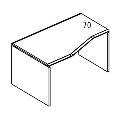 Альта МР ВЛ 063.01 ВЛ (Вяз либерти) Стол эргономичный "Техно" на каркасе ДСП (2 скоса) левый