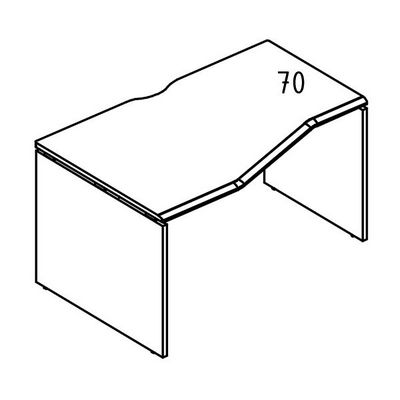 Альта МР ВЛ 061.02 ВЛ (Вяз либерти) Стол эргономичный "Техно" на каркасе ДСП (1 скос) левый