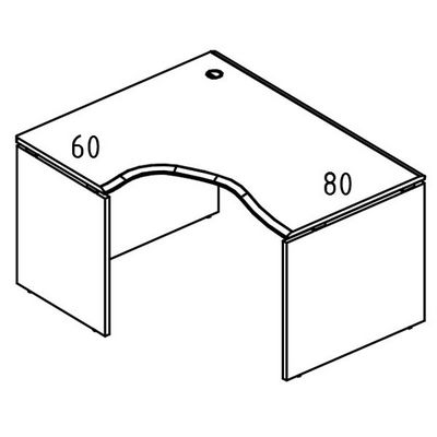 Альта МР ВЛ 085.01 ВЛ (Вяз либерти) Стол эргономичный на каркасе ДСП (2 скоса) левый