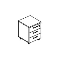 Альта МР 204 МП/ВЛ (Мокко премиум/Вяз либерти) Тумба выкатная 3-ящичная с замком (топ ДСП)