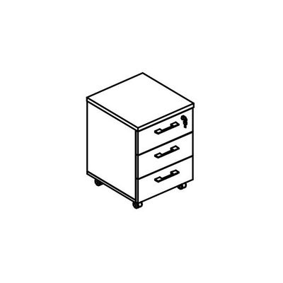 Альта МР 204 ВЛ/ВЛ (Вяз либерти) Тумба выкатная 3-ящичная с замком (топ ДСП)