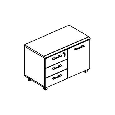 Альта МР 261 ВЛ/МП/МП (Вяз либерти/Мокко премиум) Тумба под оргтехнику топ МДФ