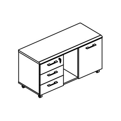 Альта МР 262 ВЛ/МП/МП (Вяз либерти/Мокко премиум) Тумба для оргтехники (топ МДФ)