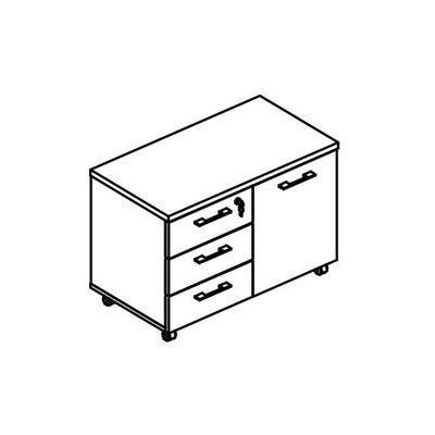 Альта МР 271 ВЛ/МП/МП (Вяз либерти/Мокко премиум) Тумба для оргтехники (топ ДСП)