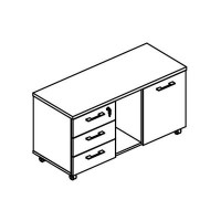 Альта МР 272 МП/ВЛ/ВЛ (Мокко премиум/Вяз либерти) Тумба для оргтехники (топ ДСП)