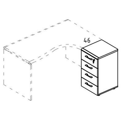 Альта МР 9223 ВЛ/ВЛ/ВЛ (Вяз либерти) Тумба 4 ящика приставная с замком