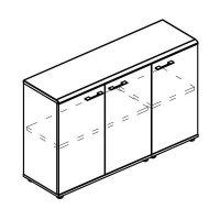 Альта МР 9354 МП/ВЛ/ВЛ (Мокко премиум/Вяз либерти) Шкаф комбинированный закрытый низкий (топ МДФ)