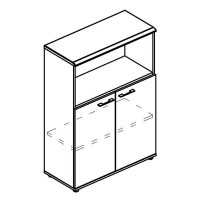 Альта МР 9463 ВЛ/МП/МП (Вяз либерти/Мокко премиум) Шкаф средний полузакрытый (топ ДСП)