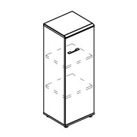 Альта МР 9367 МП/ВЛ/ВЛ (Мокко премиум/Вяз либерти) Шкаф средний узкий закрытый (топ МДФ)