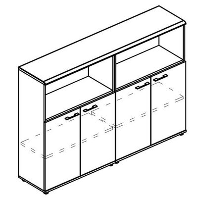 Альта МР 9391 МП/МП/МП (Мокко премиум) Шкаф средний комбинированный полузакрытый (топ МДФ)