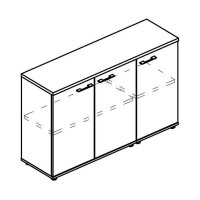 Альта МР 9454 МП/ВЛ/ВЛ (Мокко премиум/Вяз либерти) Шкаф низкий комбинированный закрытый (топ ДСП)