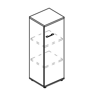 Альта МР 9467 МП/МП/МП (Мокко премиум) Шкаф средний узкий закрытый (топ ДСП)