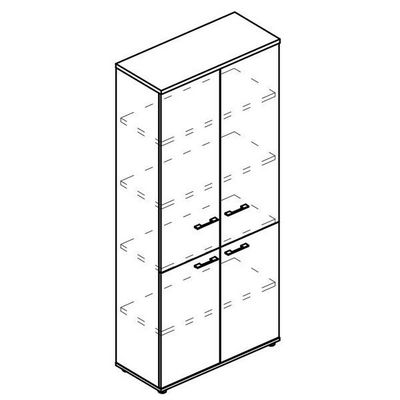 Альта МР 9473 МП/МП/МП (Мокко премиум) Шкаф для документов закрытый 4-х дверный (топ ДСП)