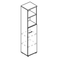 Альта МР 9482 МП/ВЛ/ВЛ (Мокко премиум/Вяз либерти) Шкаф для документов полузакрытый узкий (топ ДСП)