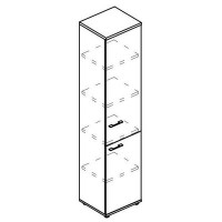 Альта МР 9483 МП/ВЛ/ВЛ (Мокко премиум/Вяз либерти) Шкаф закрытый 2-х дверный узкий (топ ДСП)