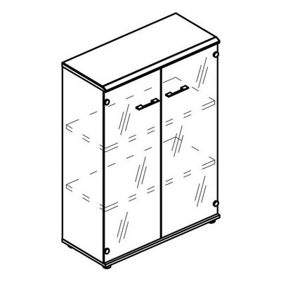 Альта МР 9366 ВЛ/МП (Вяз либерти/Мокко премиум) Шкаф средний двери стекло топ МДФ