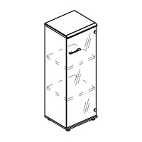 Альта МР 9368 МП/ВЛ (Мокко премиум/Вяз либерти) Шкаф средний узкий стеклянная дверь (топ МДФ)