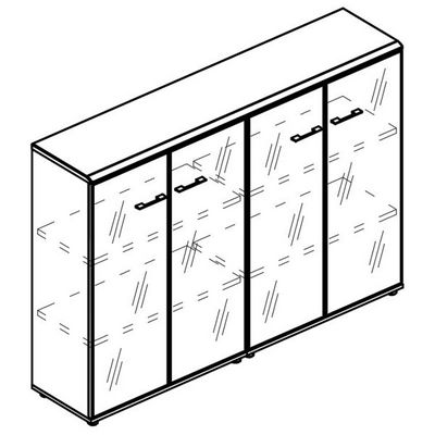 Альта МР 9393 ВЛ/МП (Вяз либерти/Мокко премиум) Шкаф стеклянный дверки в рамке (топ МДФ)