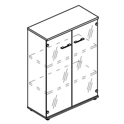 Альта МР 9466 ВЛ/МП (Вяз либерти/Мокко премиум) Шкаф прозрачные дверьми топ ДСП