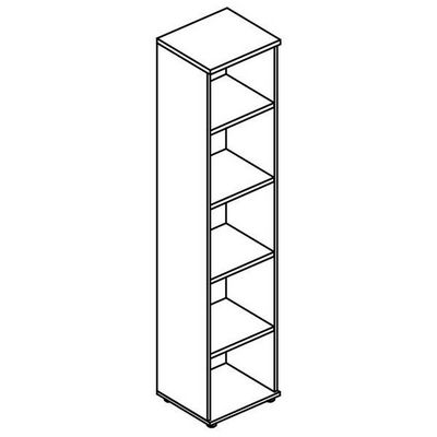 Альта МР 9476 МП/МП (Мокко премиум) Стеллаж высокий узкий (топ ДСП)
