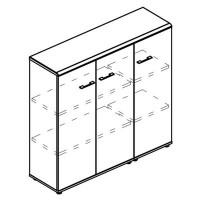 Альта МР 9389 МП/ВЛ/ВЛ (Мокко премиум/Вяз либерти) Шкаф средний комбинированный закрытый (топ МДФ)