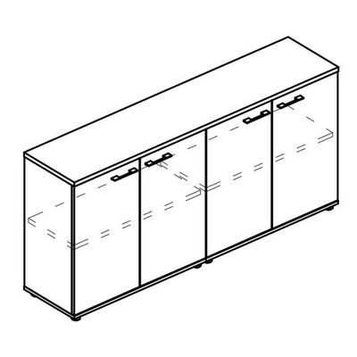 Альта МР 9455 МП/МП/МП (Мокко премиум) Шкаф низкий комбинированный закрытый (топ ДСП)