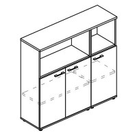 Альта МР 9488 МП/ВЛ/ВЛ (Мокко премиум/Вяз либерти) Шкаф средний комбинированный полузакрытый (топ ДСП)
