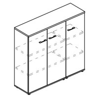 Альта МР 9489 МП/ВЛ/ВЛ (Мокко премиум/Вяз либерти) Шкаф средний комбинированный закрытый (топ ДСП)