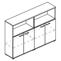 Альта МР 9491 МП/ВЛ/ВЛ (Мокко премиум/Вяз либерти) Шкаф средний комбинированный полузакрытый (топ ДСП)