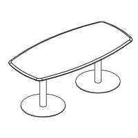 Альта МР 163 МП (Мокко премиум) Стол для переговоров овальный на опорах-колоннах