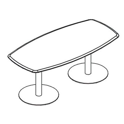 Альта МР 162 МП (Мокко премиум) Стол для переговоров овальный на опорах-колоннах