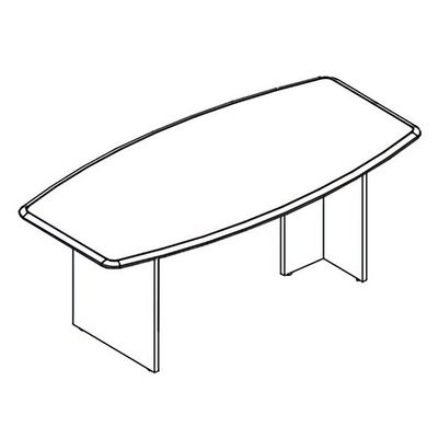 Альта МР 184 МП (Мокко премиум) Стол для переговоров фигурный на опорах ДСП