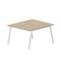 Arena ARN2TG127 OWBL (Светлый дуб/Белый) Составной стол на 2 рабочих места, 4 громмета
