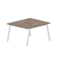 Arena ARN2TG127 WNBL (Орех/Белый) Составной стол на 2 рабочих места, 4 громмета