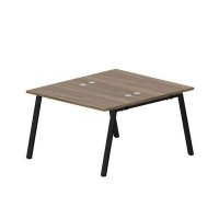 Arena ARN2TG127 WNNR (Орех/Черный) Составной стол на 2 рабочих места, 4 громмета