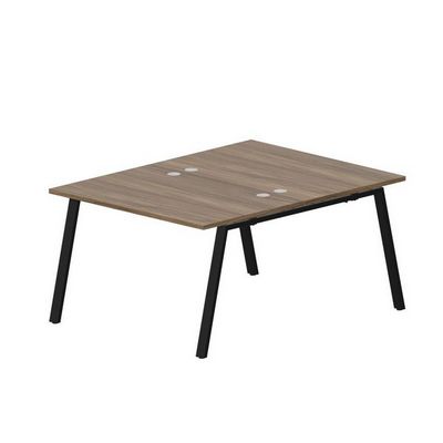 Arena ARN2TG128 WNNR (Орех/Черный) Составной стол на 2 рабочих места, 4 громмета