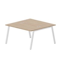Arena ARN2TG147 OWBL (Светлый дуб/Белый) Составной стол на 2 рабочих места, 4 громмета