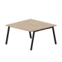 Arena ARN2TG147 OWNR (Светлый дуб/Черный) Составной стол на 2 рабочих места, 4 громмета