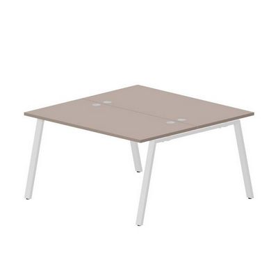 Arena ARN2TG147 TRBL (Тортора/Белый) Составной стол на 2 рабочих места, 4 громмета